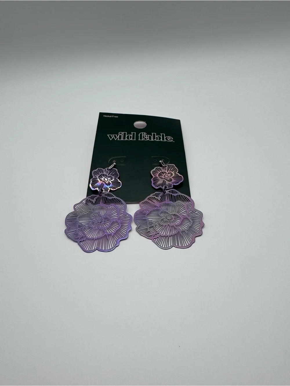 Wild Fable Iridescent Purple Floral Dangle Earrings